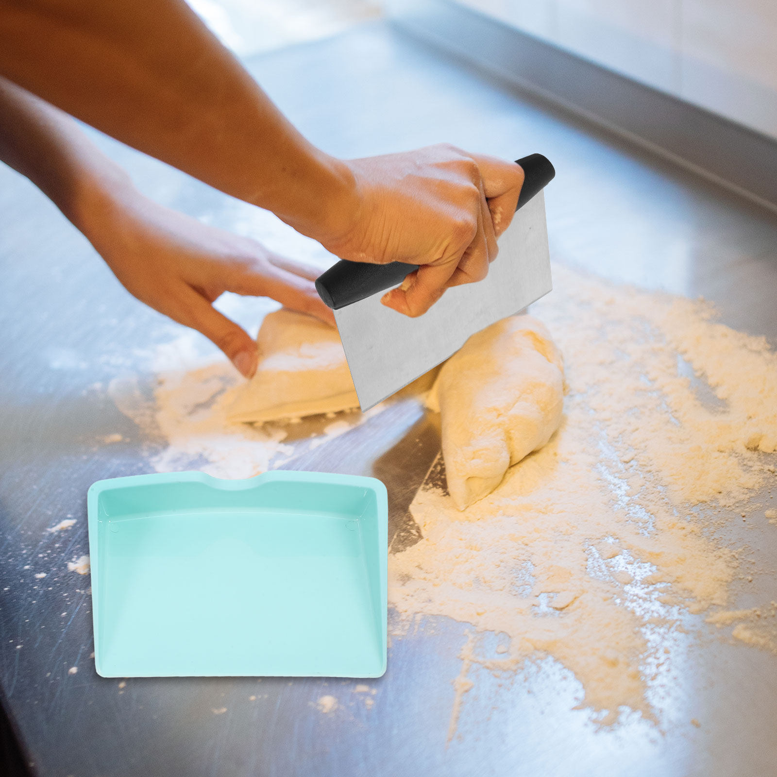 Bench Scraper Dough - 1Set High Durability Dough Cutter Stainless