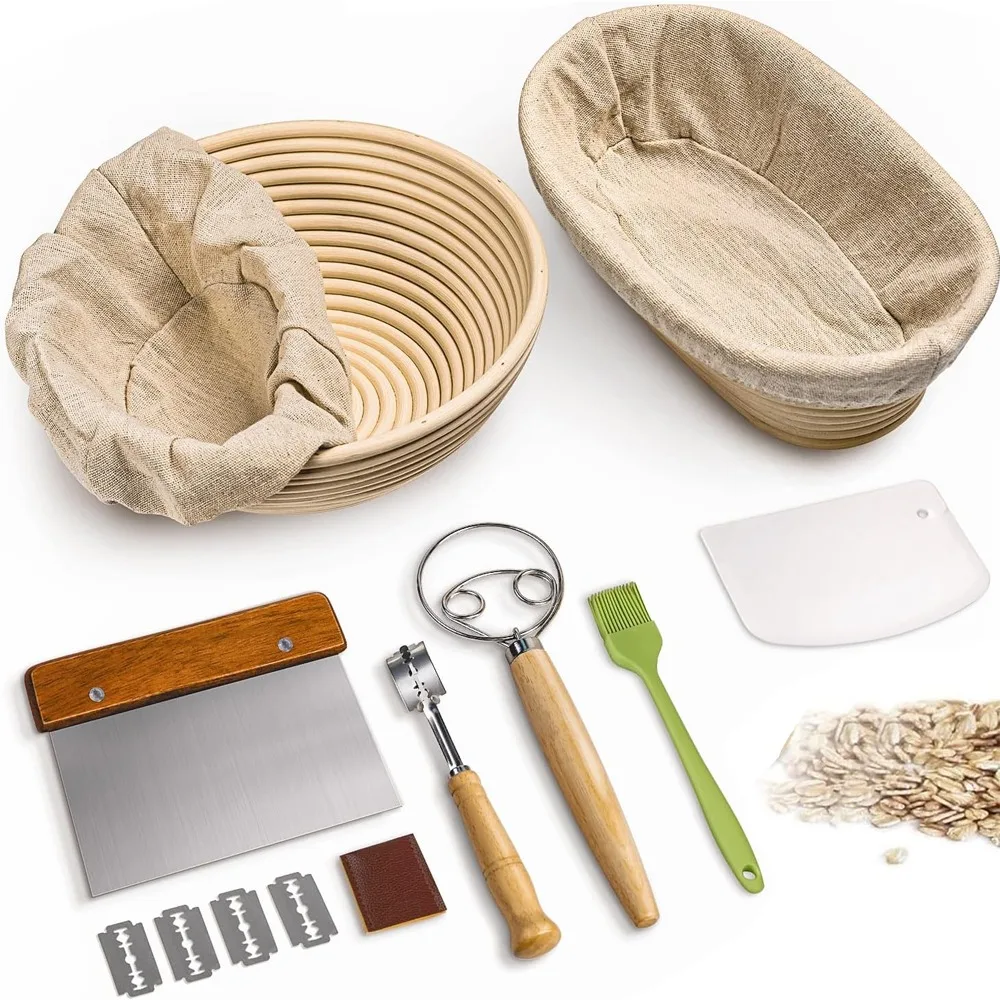 Pastry Brush Silicone - 14PCS Bread Banneton Proofing Basket Set