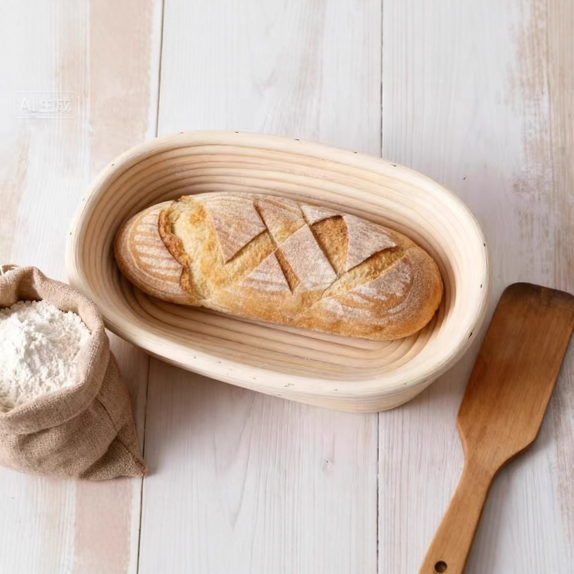 Kitchen Baking - Oval Bread Proofing Basket Rattan Banneton
