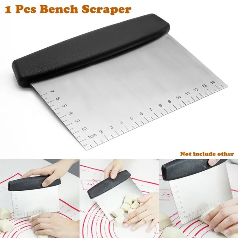 Bench Scraper Dough - 1 Pc Stainless Steel Bench Scraper