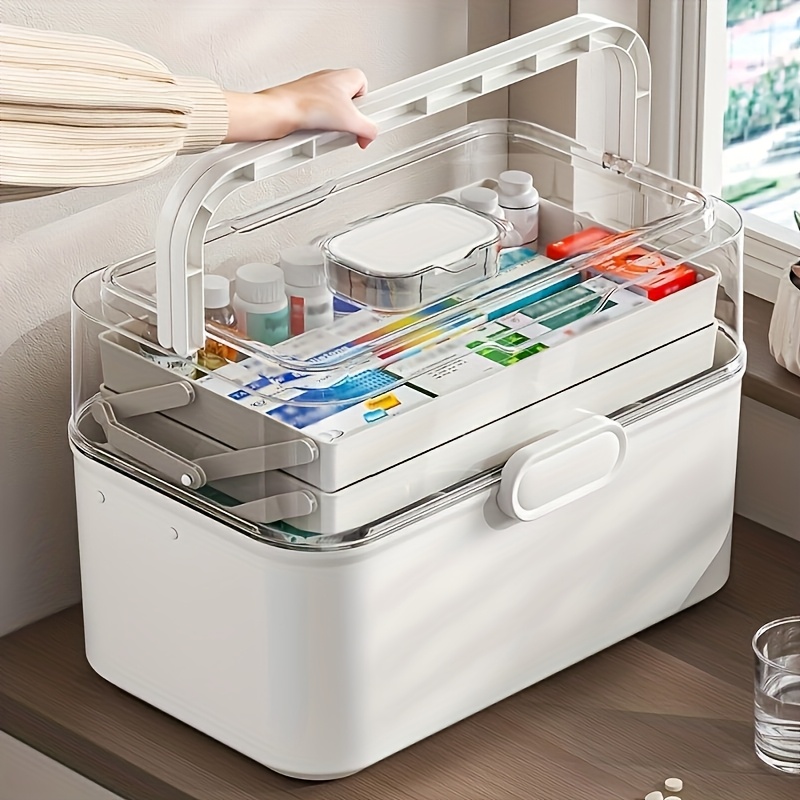 Kitchen Baking Tray Storage - Large Capacity Clear Lid Medicine Storage