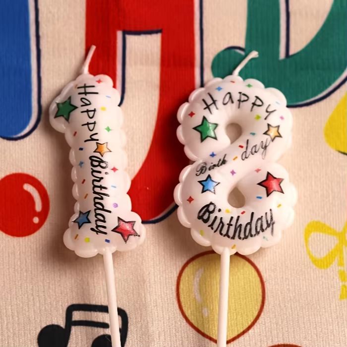 Kitchen Baking Table - Happy Birthday Balloon Digital Candle Baking