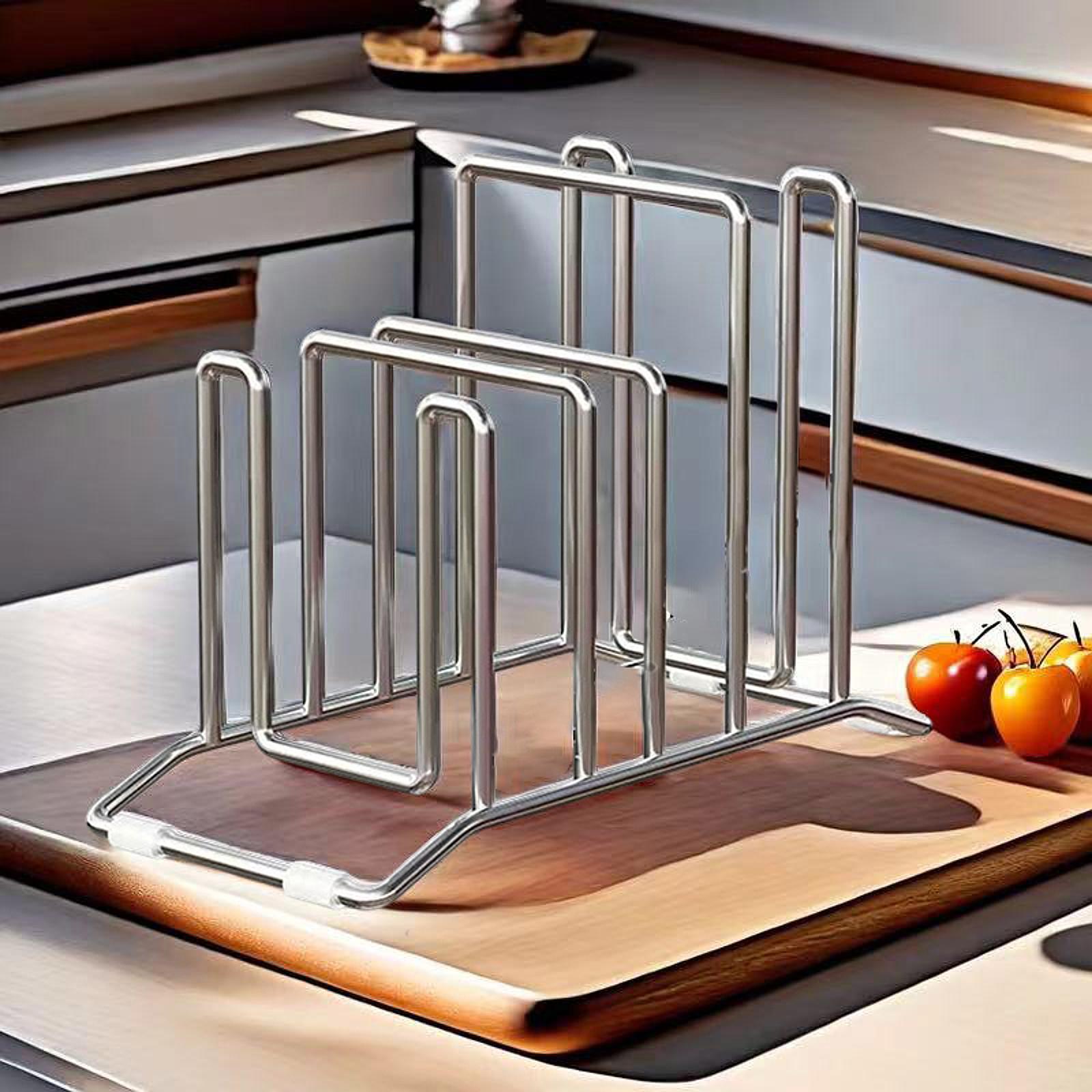 Pot Pan Lids Holder Stainless  - đánh giá và giá Kitchen Cabinet Baking Organizer