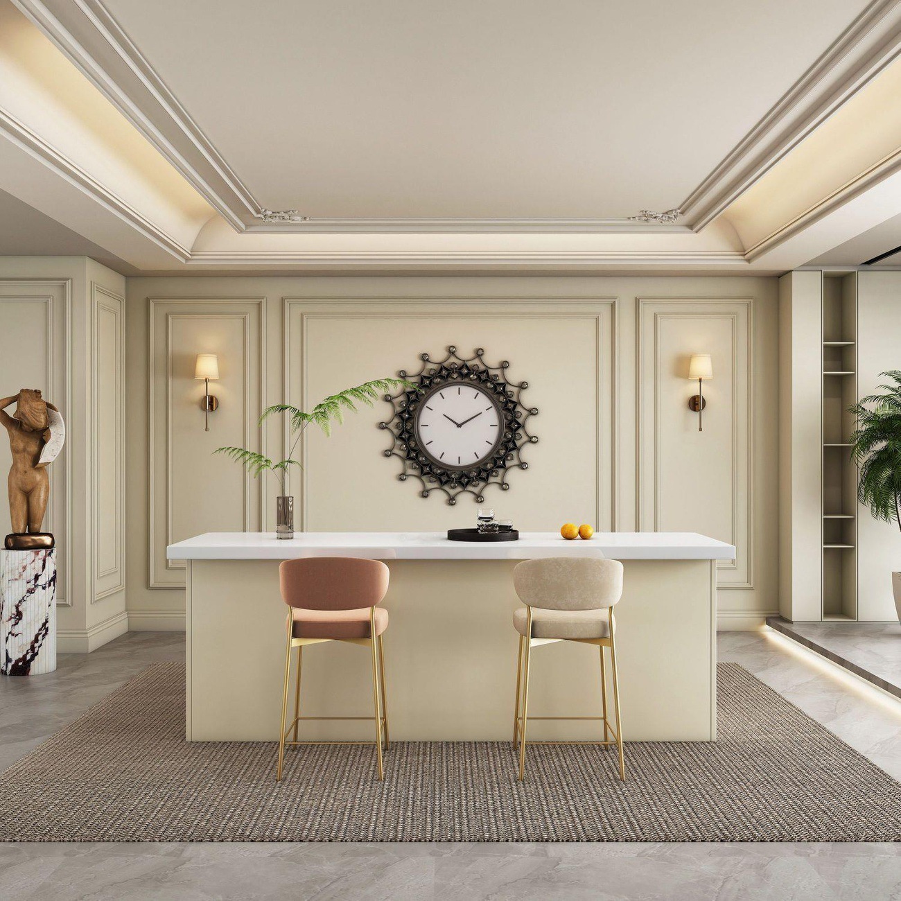 Modern light luxury bar, home  - đánh giá và giá Kitchen Island Baking Table