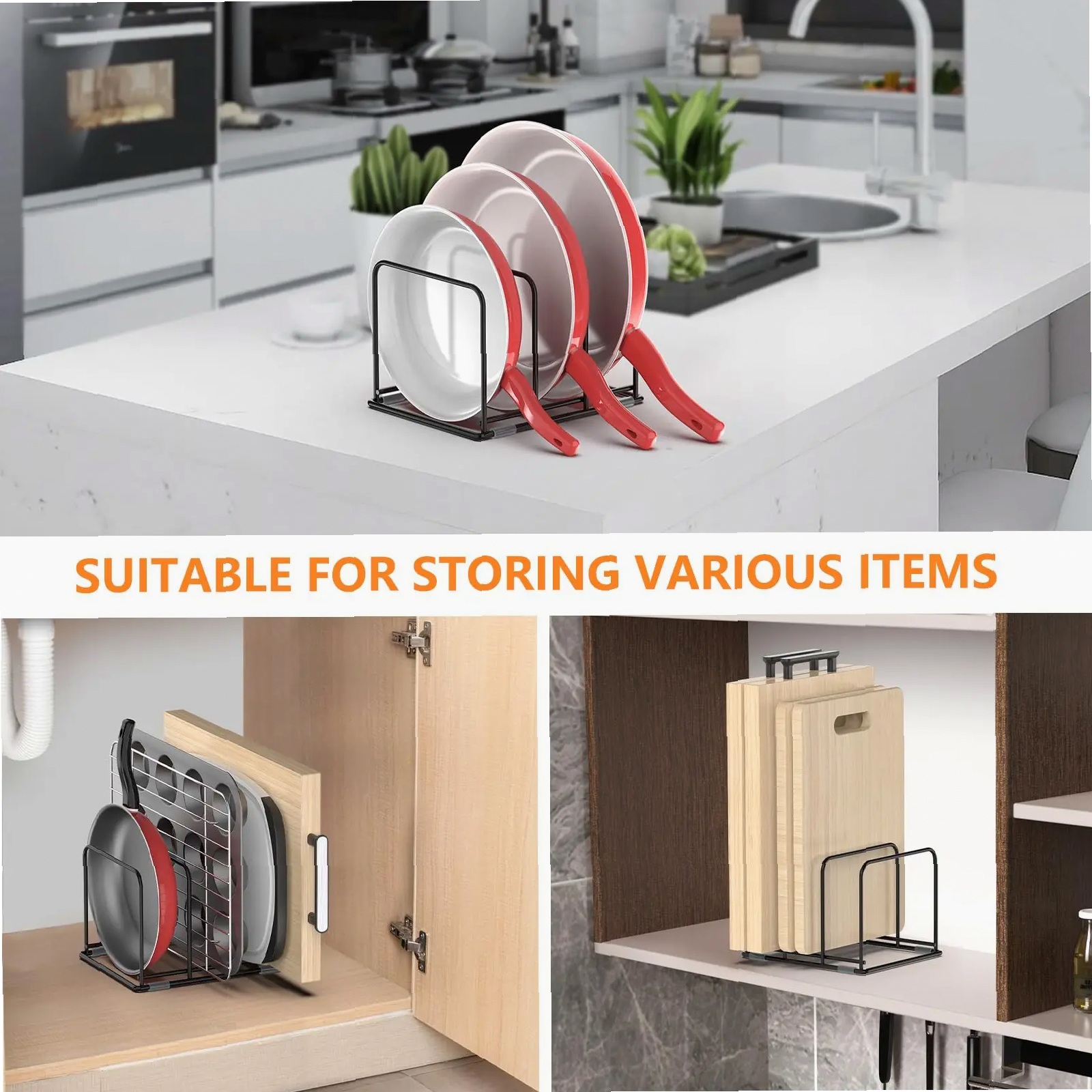 Pan Organizer for Kitchen Cabi - đánh giá và giá Kitchen Cabinet Baking Organizer