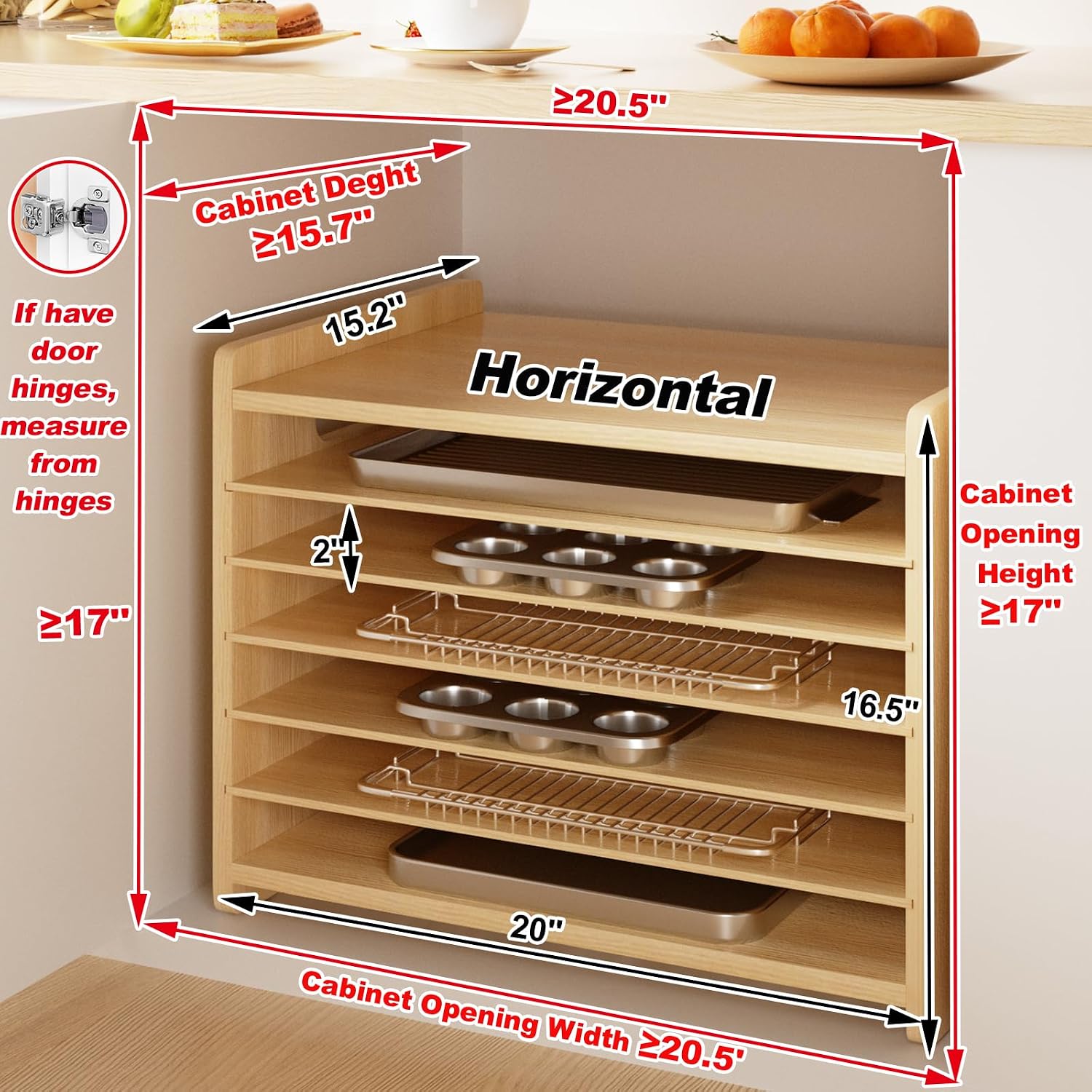 Wooden Bakeware Tray Divider O - đánh giá và giá Kitchen Cabinet Baking Organizer