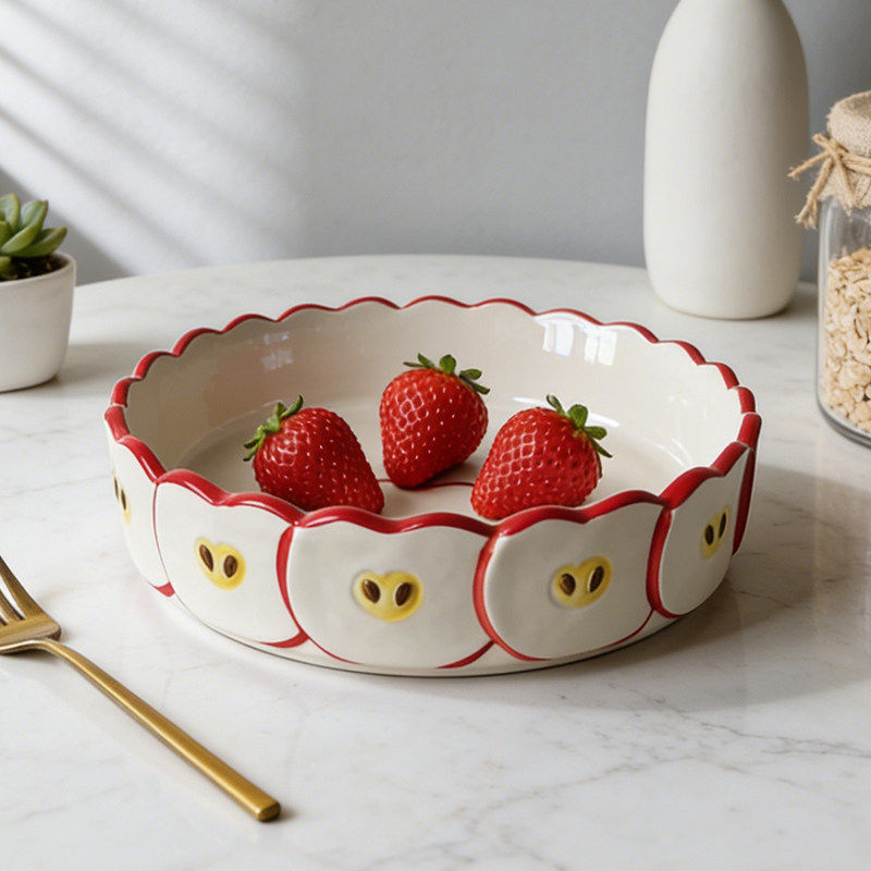 Cute apple shaped ceramic plat - đánh giá và giá Kitchen Baking Table