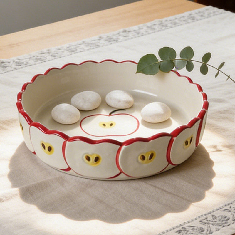 Cute apple shaped ceramic plat - đánh giá và giá Kitchen Baking Table