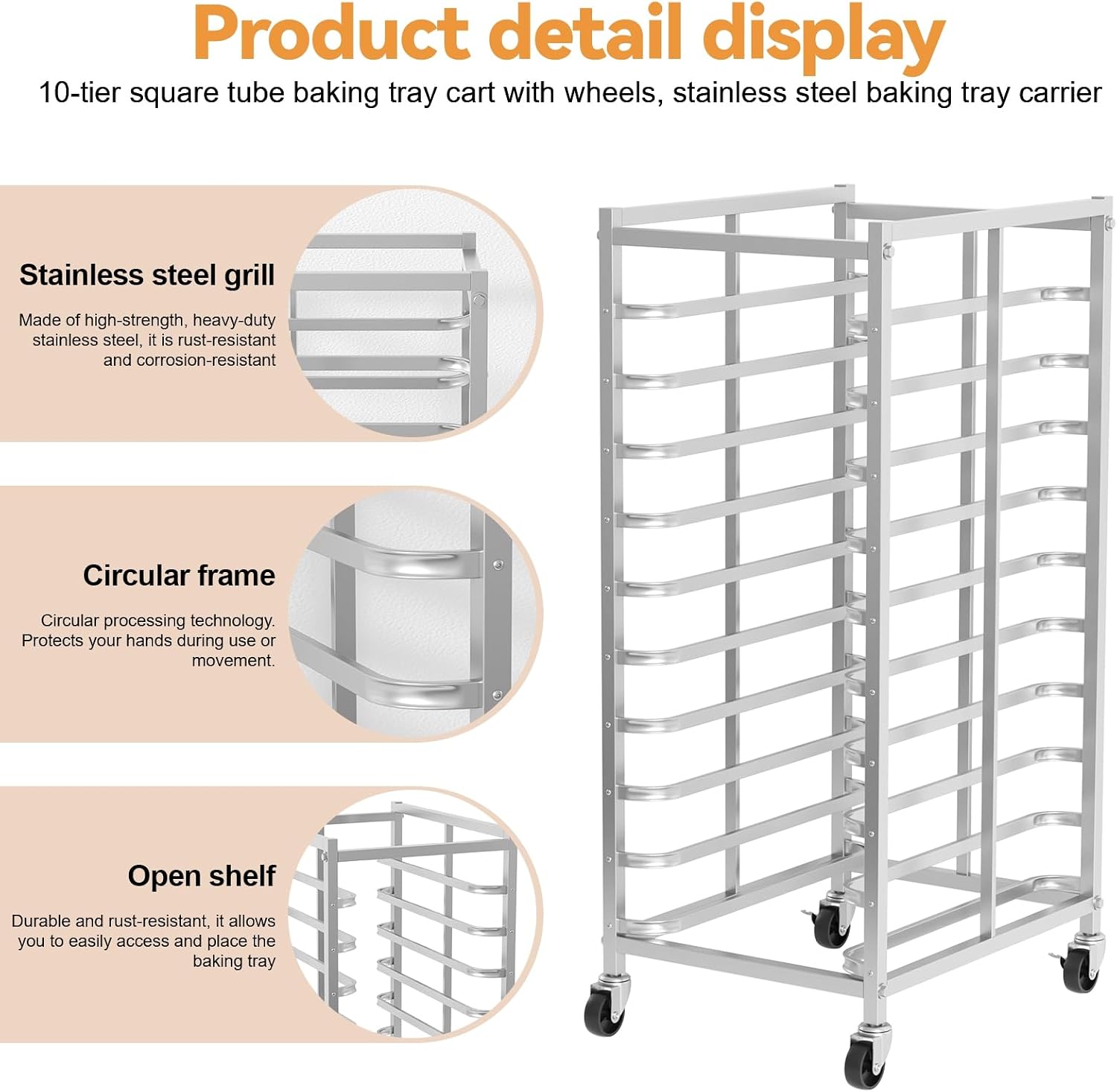 Commercial Stainless Steel Bak - đánh giá và giá Kitchen Baking Trolley