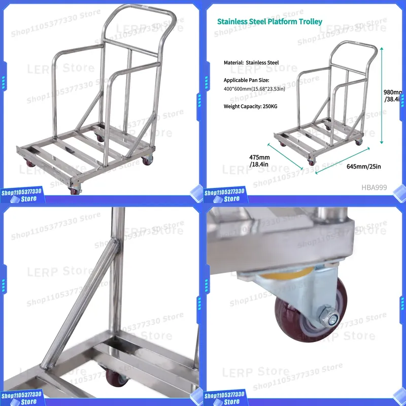980x645x475mm Stainless Steel  - đánh giá và giá Kitchen Baking Trolley