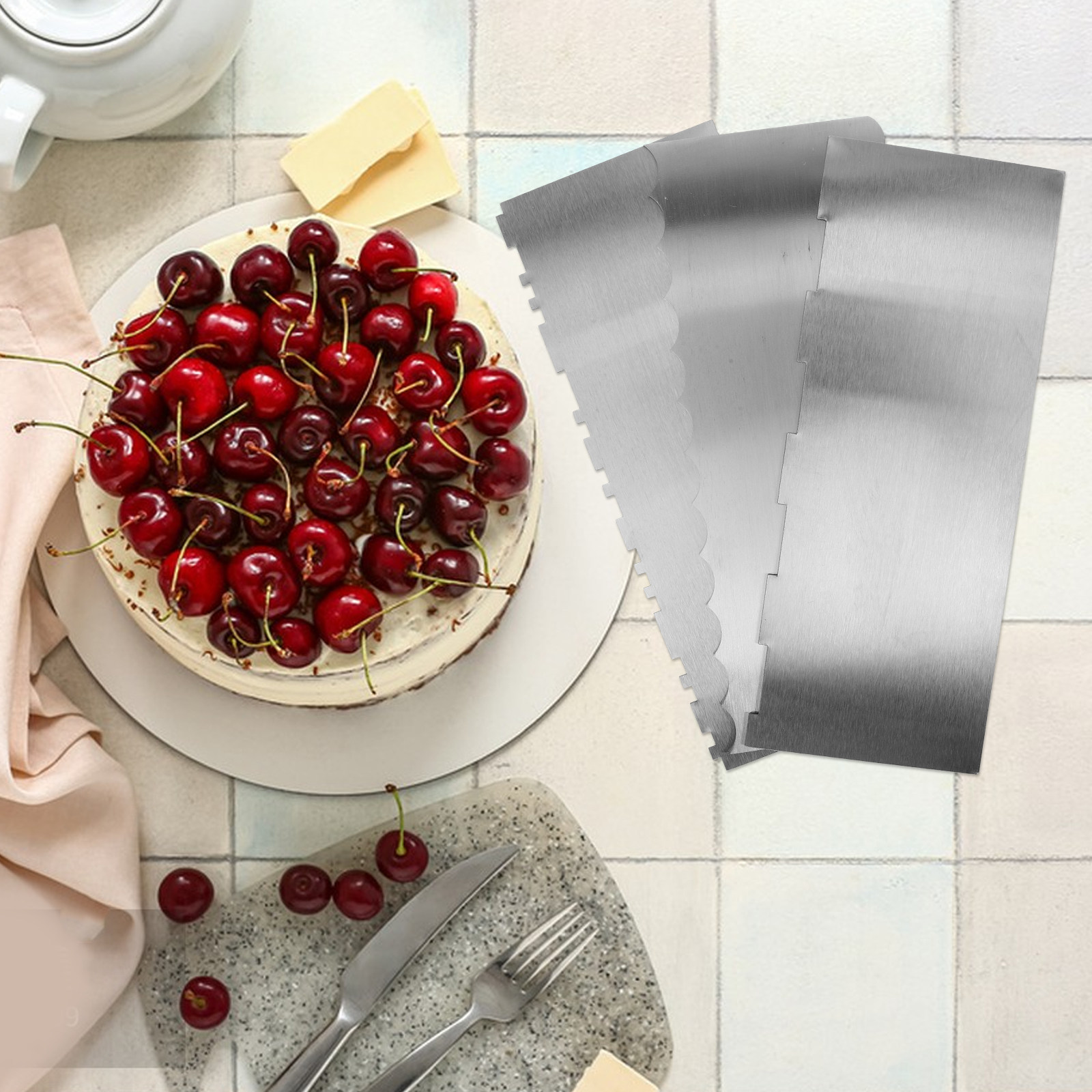 3Pcs Stainless Steel Cake Tool - đánh giá và giá Fondant Smoother Set