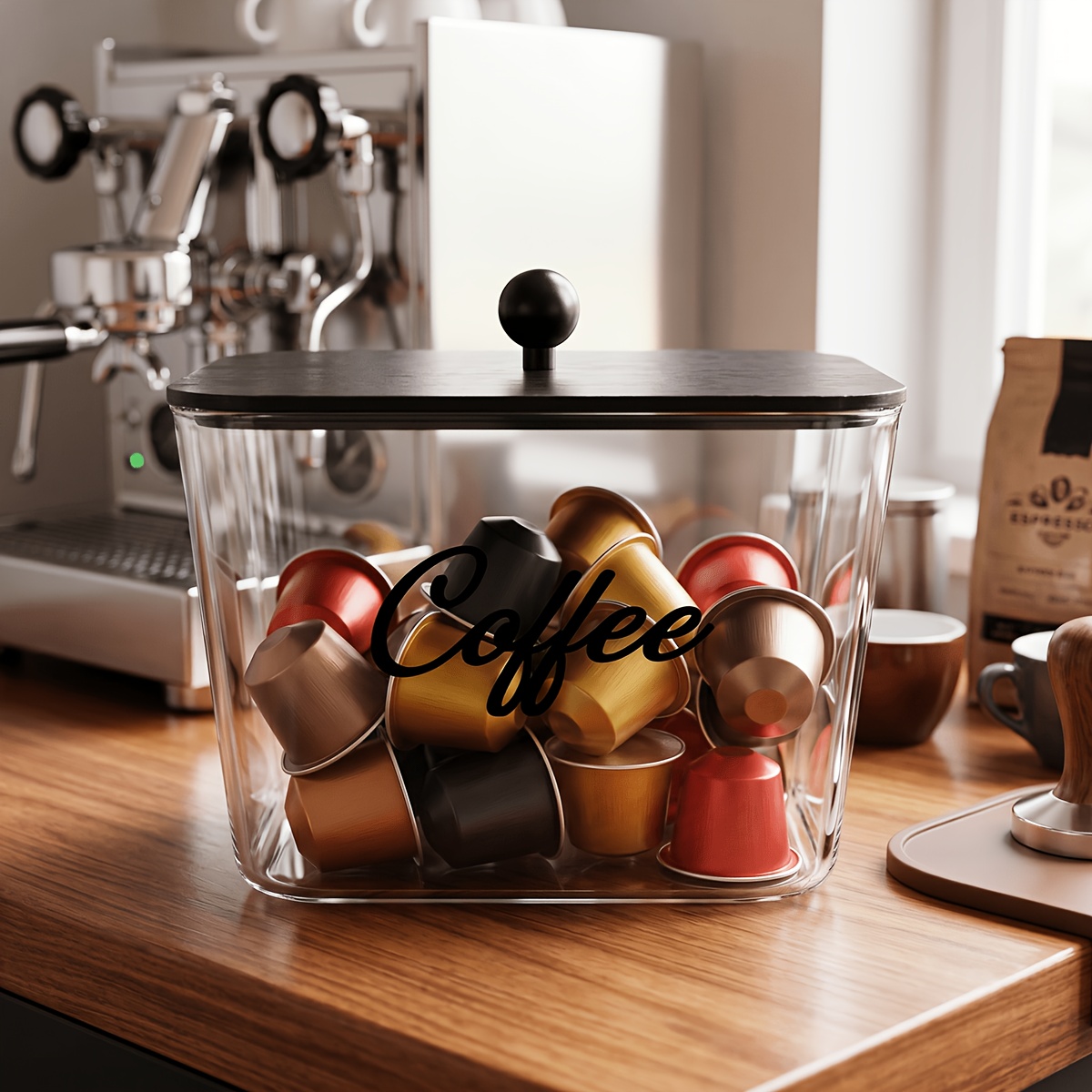 Coffee Pod Holder with Lids Pl - đánh giá và giá Kitchen Baking Tray Storage