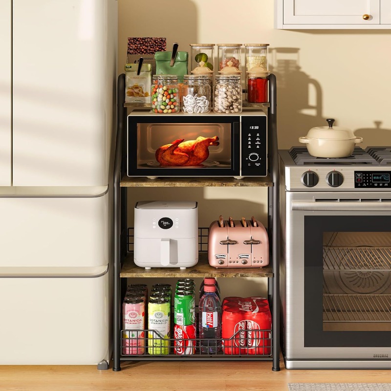 Four-layer iron wood storage r - đánh giá và giá Kitchen Baking Table