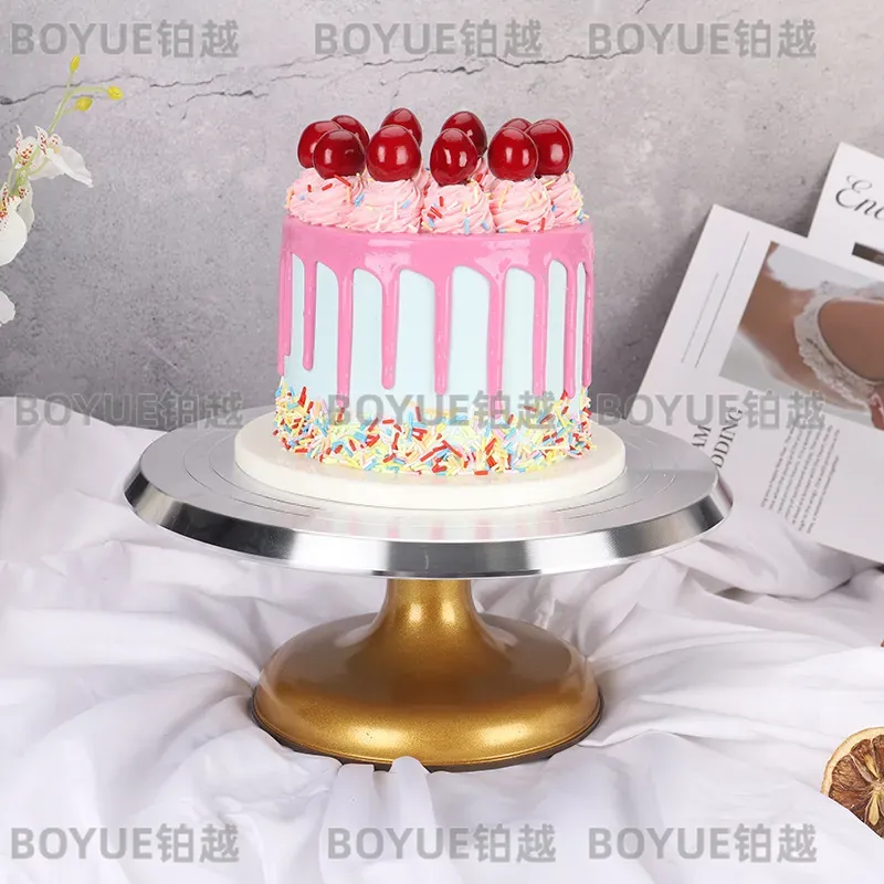 Gold Aluminum Alloy Cake Turnt - đánh giá và giá Kitchen Baking Table