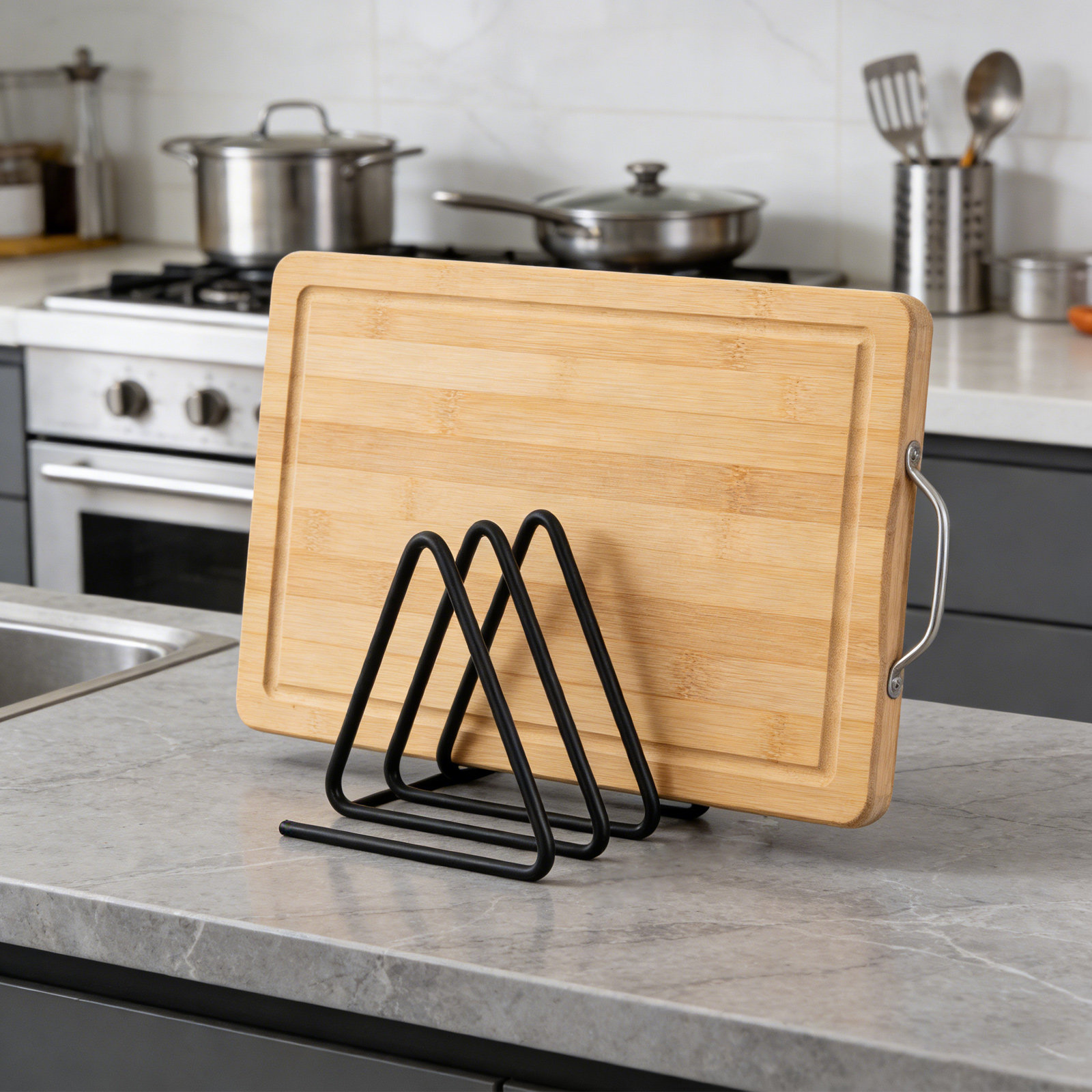 Triangle Cutting Board Holder  - đánh giá và giá Kitchen Baking Sheet Organizer