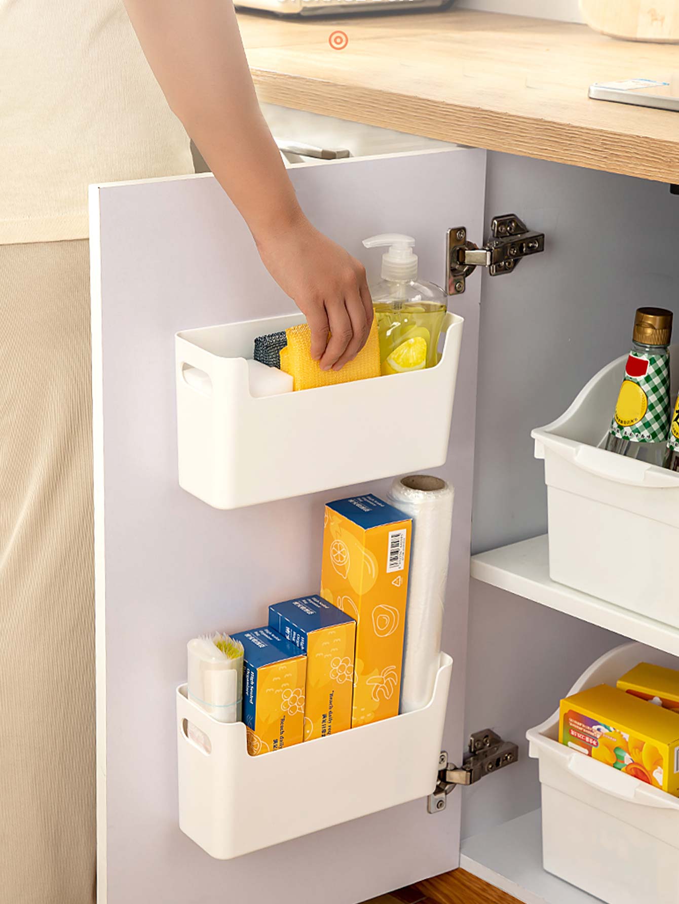 Punch Free Cabinet Door Organi - đánh giá và giá Kitchen Baking Tray Storage