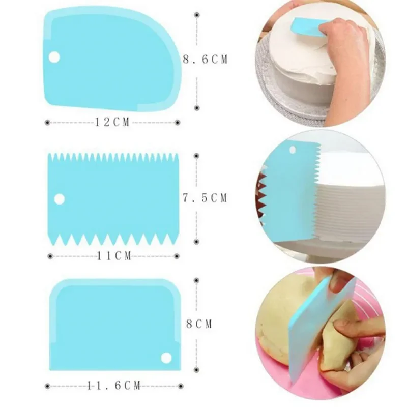 3PCS/Lot Cream Scraper Smoothe - đánh giá và giá Fondant Smoother Set