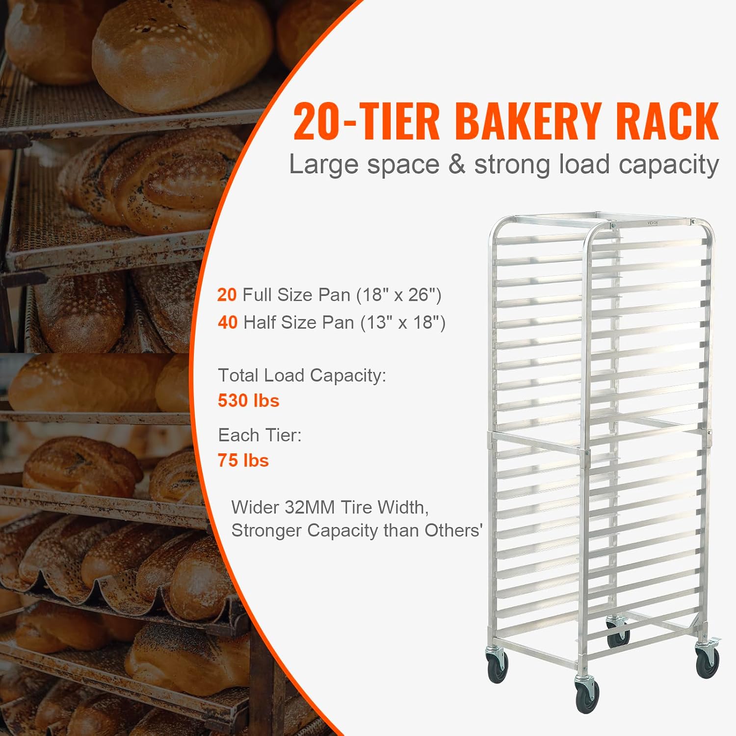 Twenty Tier Commercial Bun Pan - đánh giá và giá Kitchen Baking Trolley